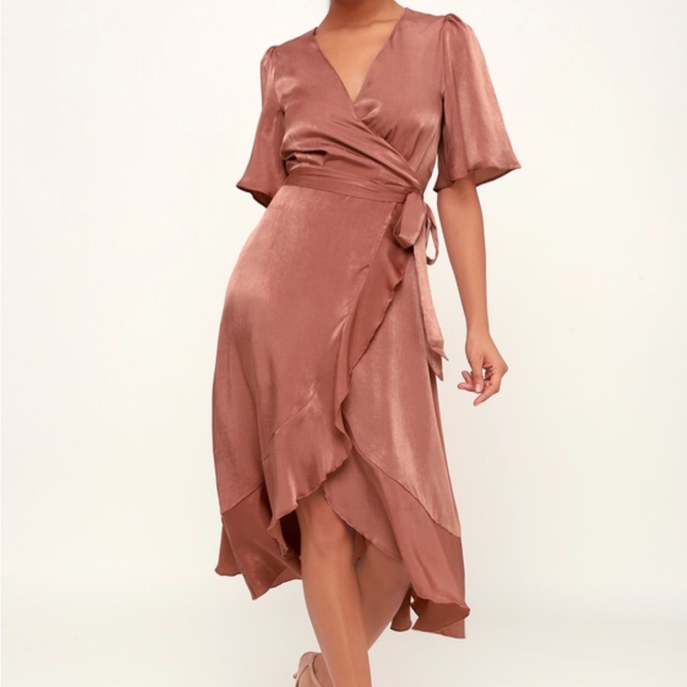 Lulus faux wrap high low dress